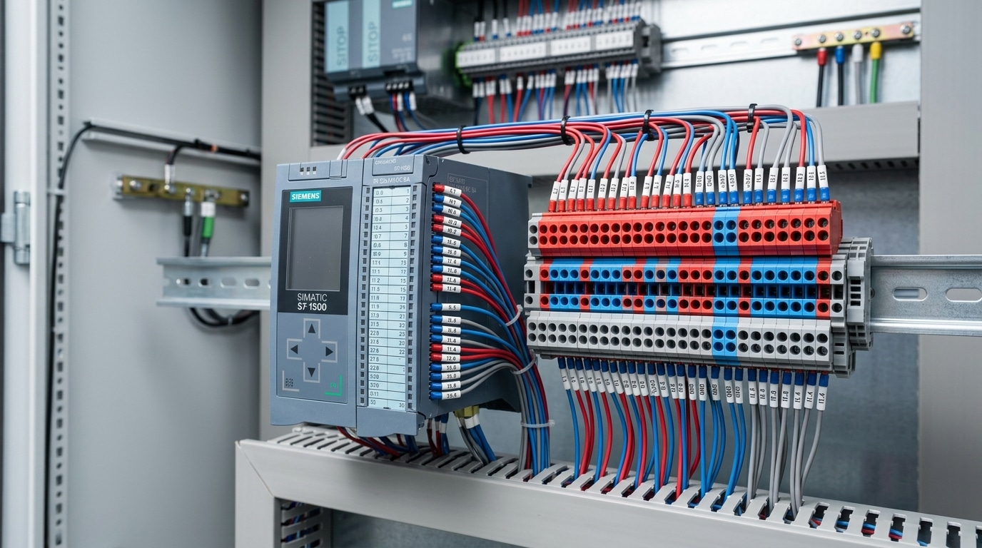 multi-level terminal block applications in PLC I/O cabinet with Siemens S7-1500