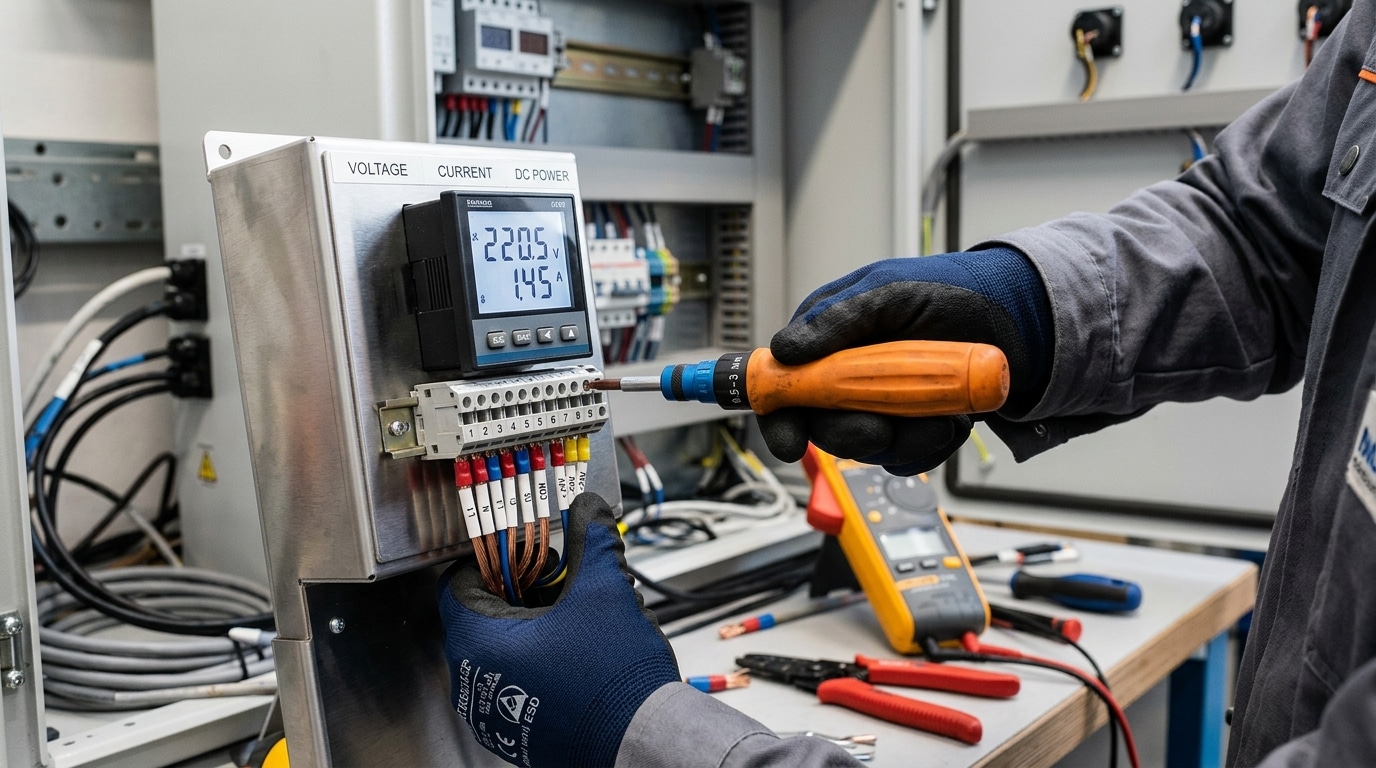 digital panel meter troubleshooting wiring inspection at terminal block
