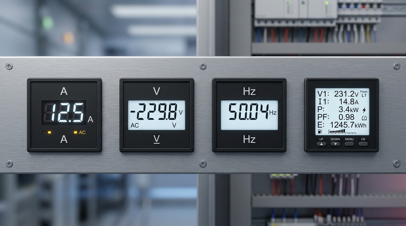 96x96 digital panel meter flush mount types compared by measurement function