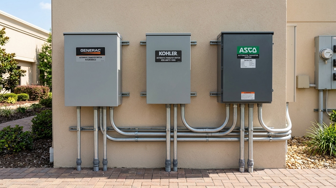 outdoor rated automatic transfer switch NEMA 3R models compared from Generac Kohler ASCO Cummins and Eaton