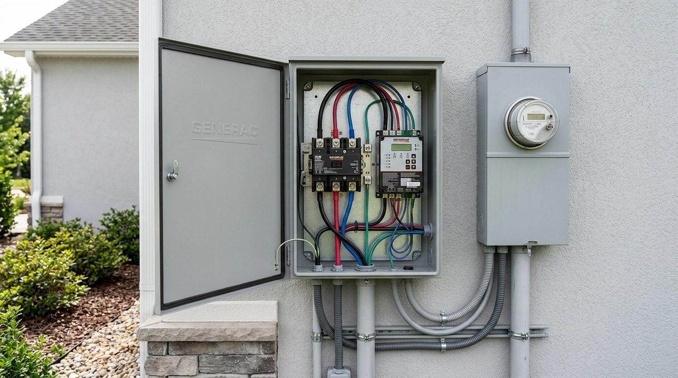 Generac RXSW200A3 automatic transfer switch price under $500 installed outdoors