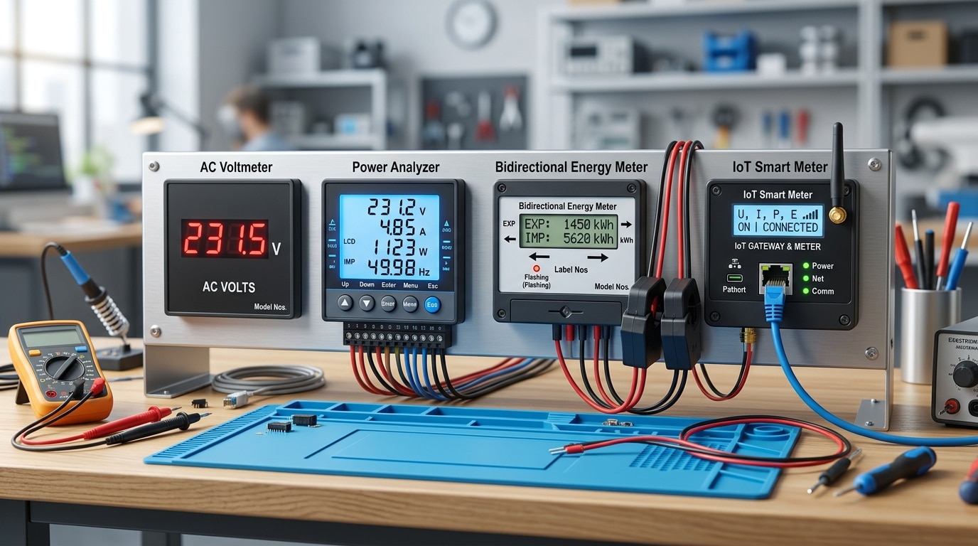 Types of digital panel meter for solar panel applications compared