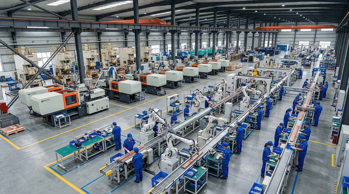 China terminal block manufacturer factory direct production facility with injection molding and copper stamping lines