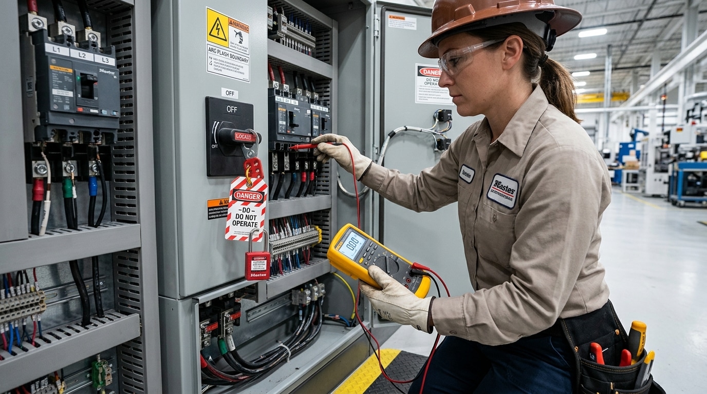 safety check before how to wire a terminal block step by step using lockout tagout and multimeter verification