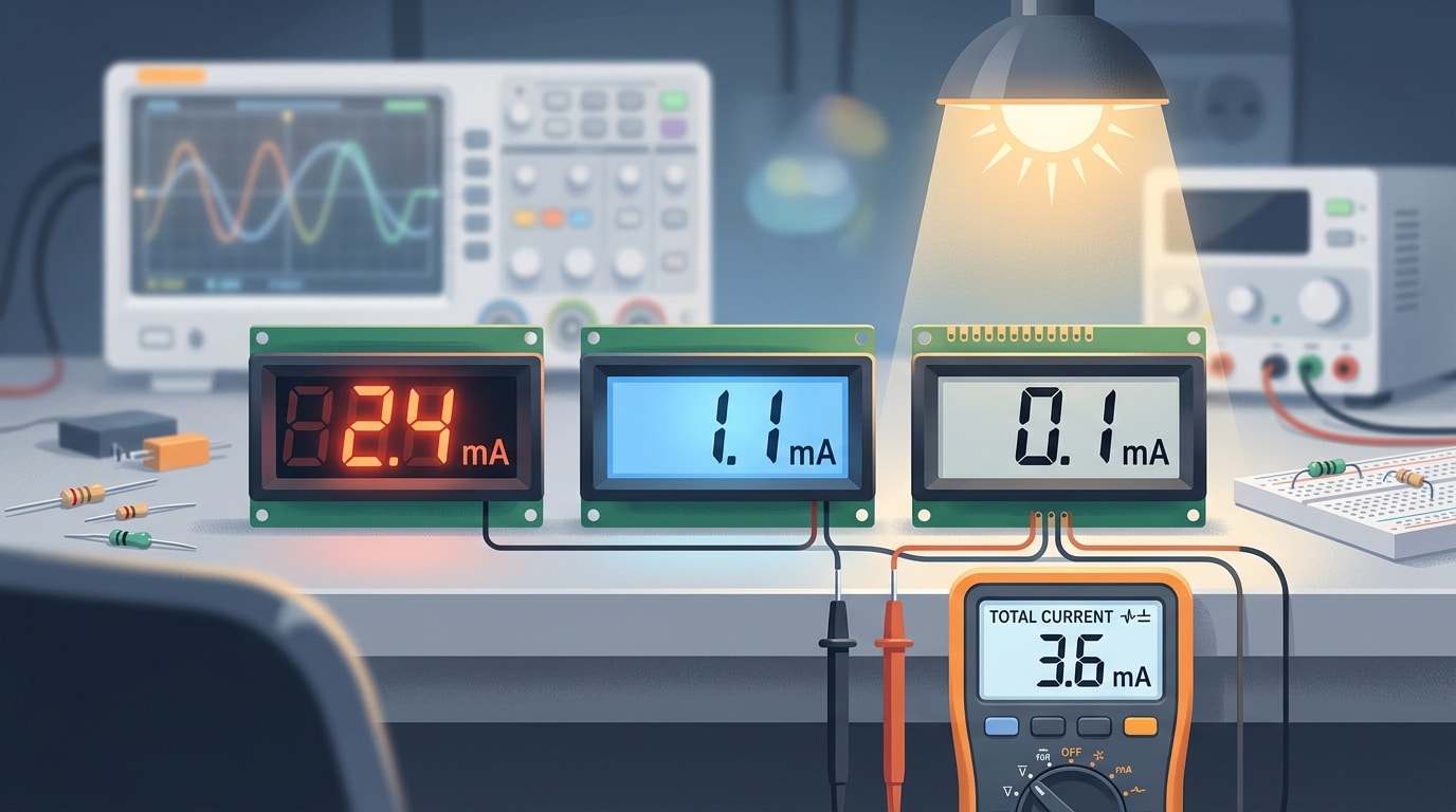 digital panel meter for battery monitoring self-consumption and display comparison