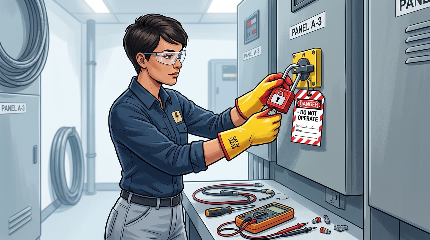 Lockout tagout procedure before terminal block maintenance checklist inspection