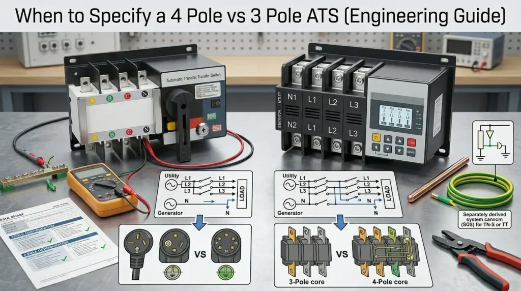 When to Specify a 4 Pole vs 3 Pole ATS (Engineering Guide)