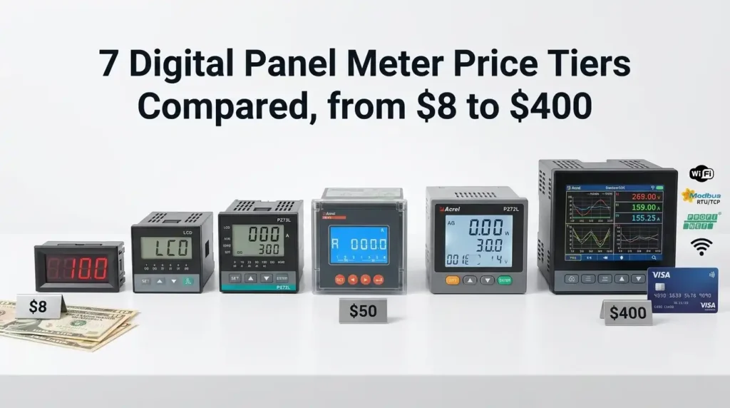 7 Digital Panel Meter Price Tiers Compared, from $8 to $400