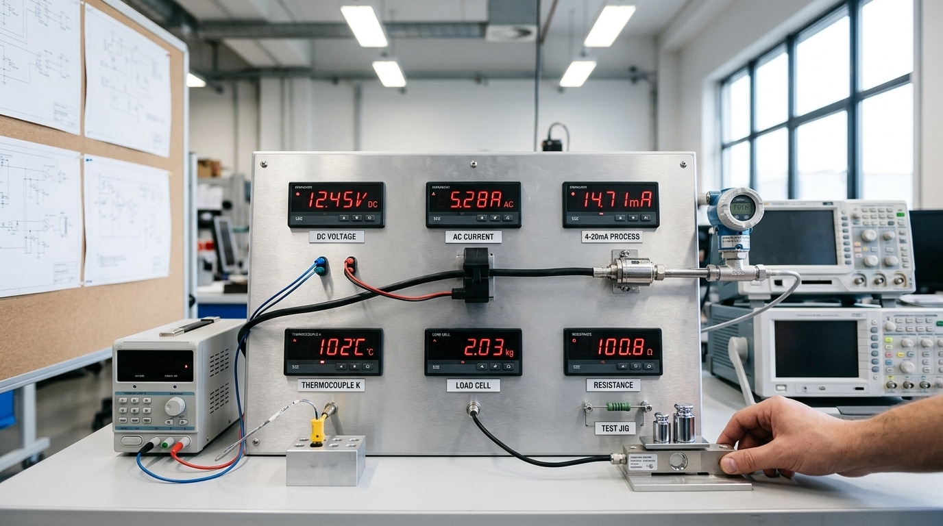 Types of digital panel meter input signals and matching sensors