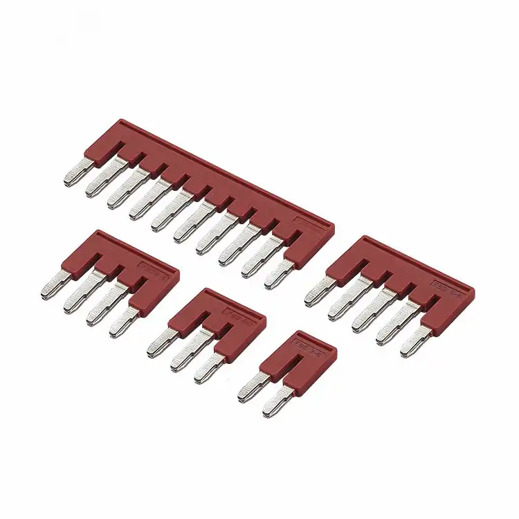 Spring terminal block markers bridges end plates and accessories