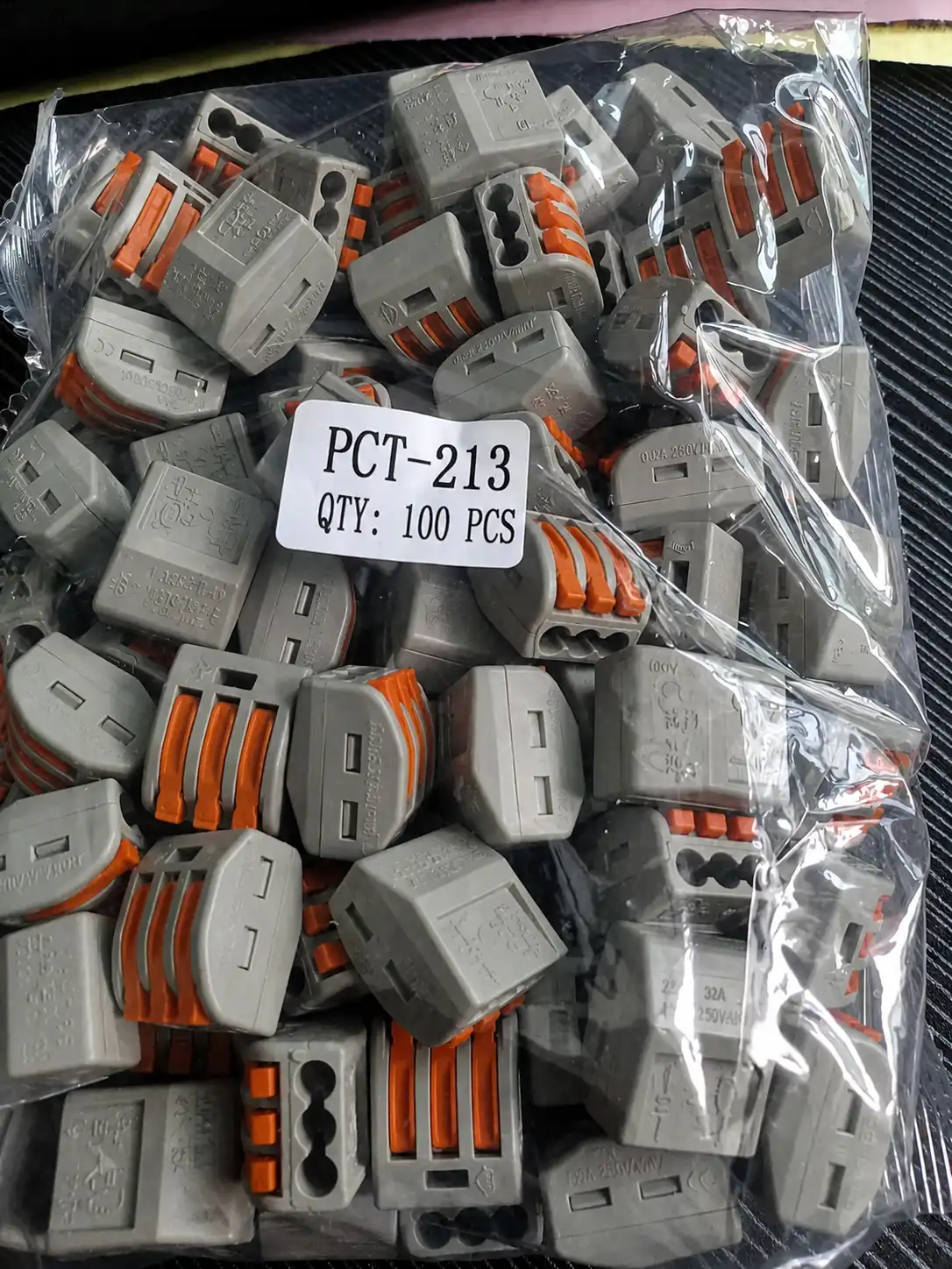 Plug-in terminal blocks prepared for quality control and packaging